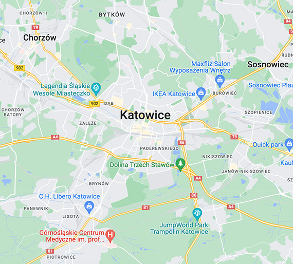 Mapa Katowice